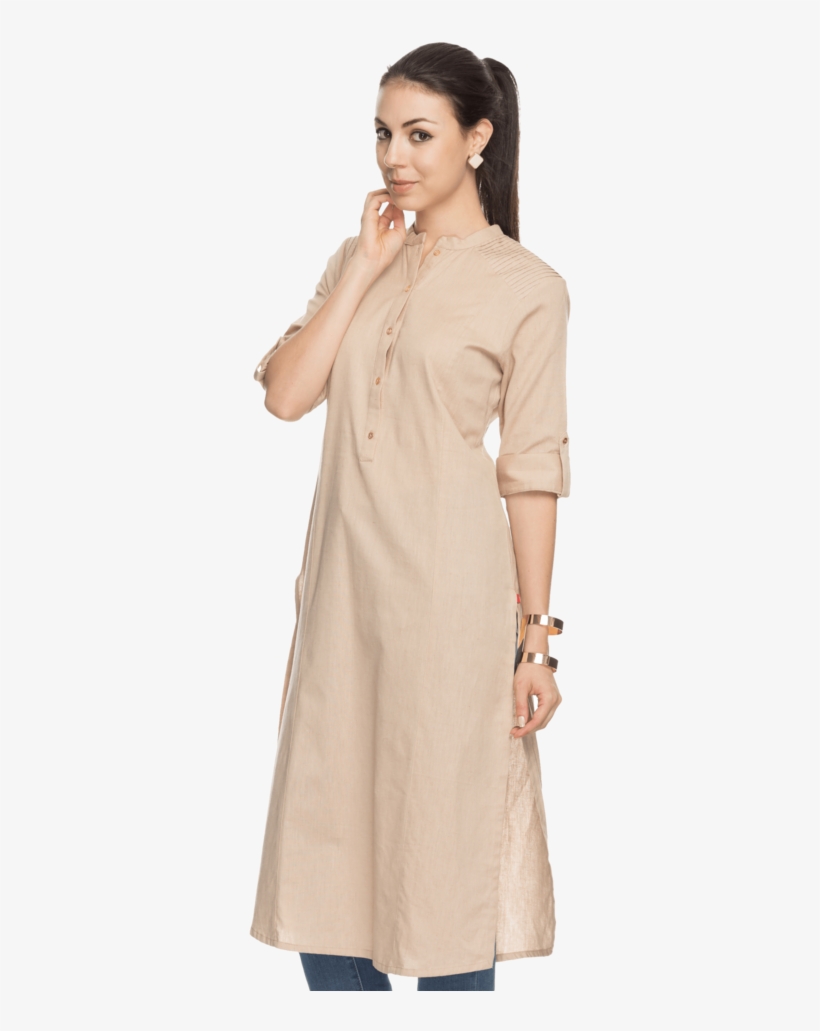 Womens Mandarin Collar Kurta - Day Dress, transparent png