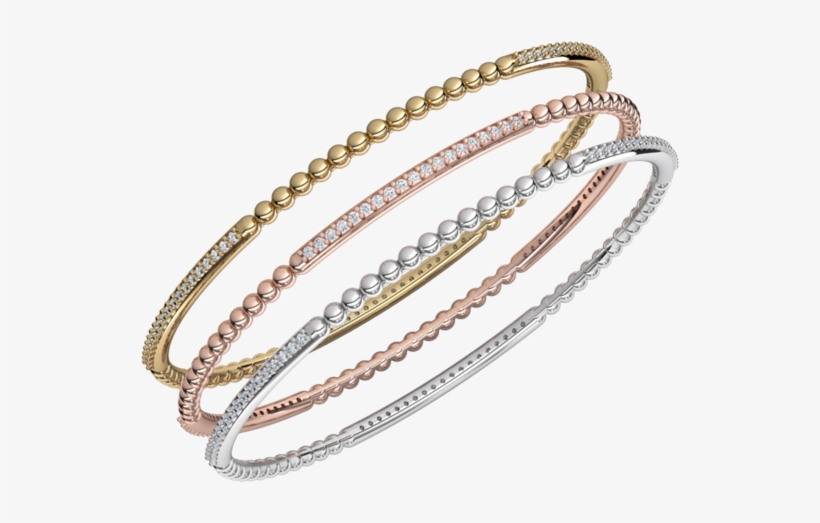Staking Rose, White And Yellow Gold Bangles From Adwar - Chain, transparent png
