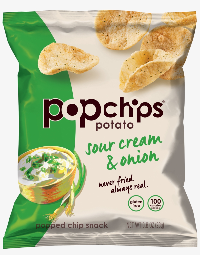 Healthy Office Snacks, Popchips Sour Cream & Onion - Pop Chips, transparent png
