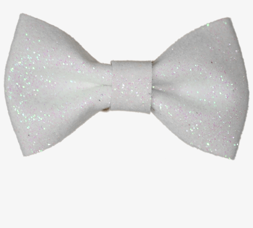 White 2" Mini Glitter Bow, transparent png