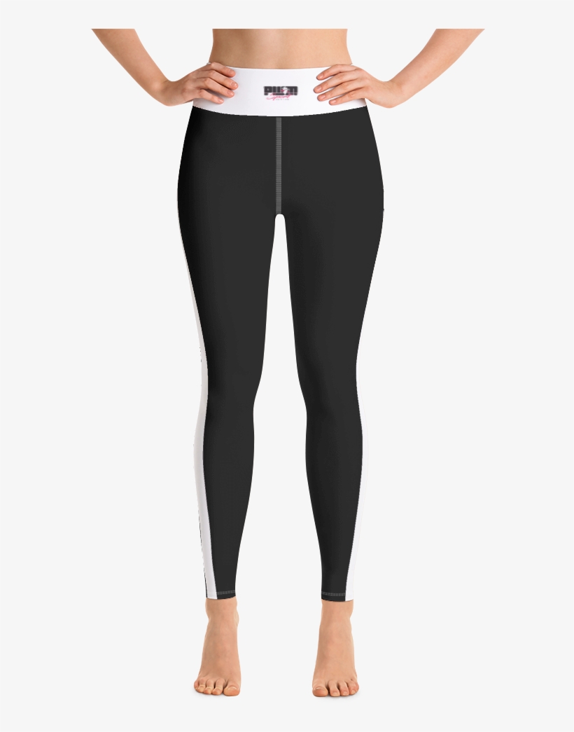 Pwm Signature Gym Leggings Black With White Stripe, transparent png