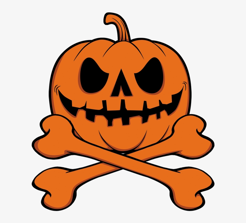 Pumpkin Skull And Crossbones - Jack-o'-lantern, transparent png