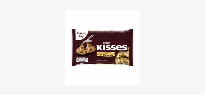 Hershey's Kisses Milk Chocolate With Almonds, 11-ounce - Chocolate Kisses, transparent png