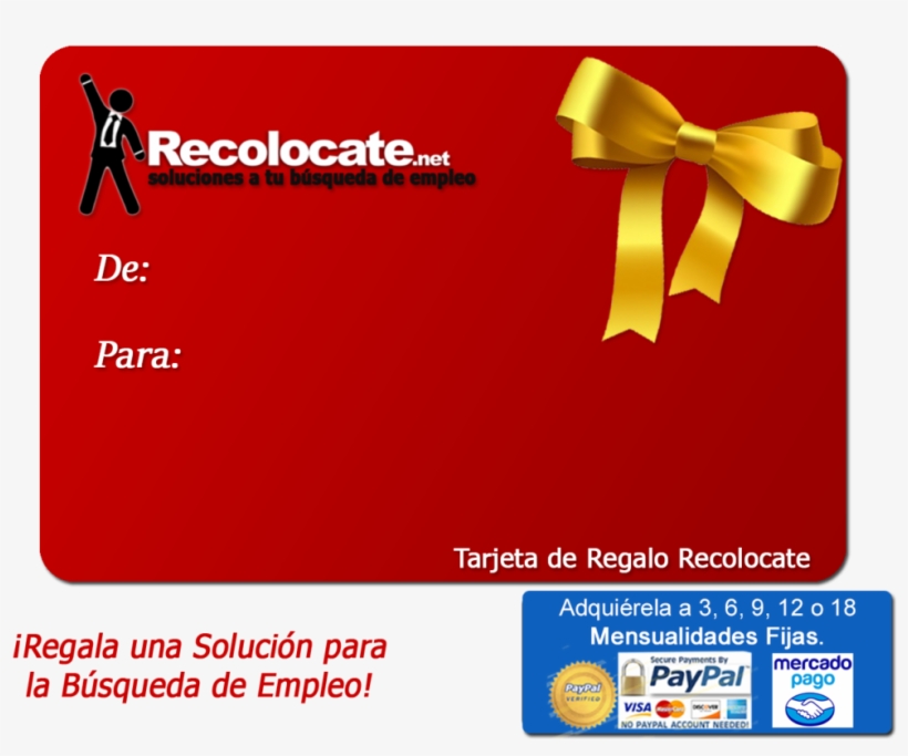 Tarjeta De Regalo Recolocate 2017 Navidad - Paypal, transparent png