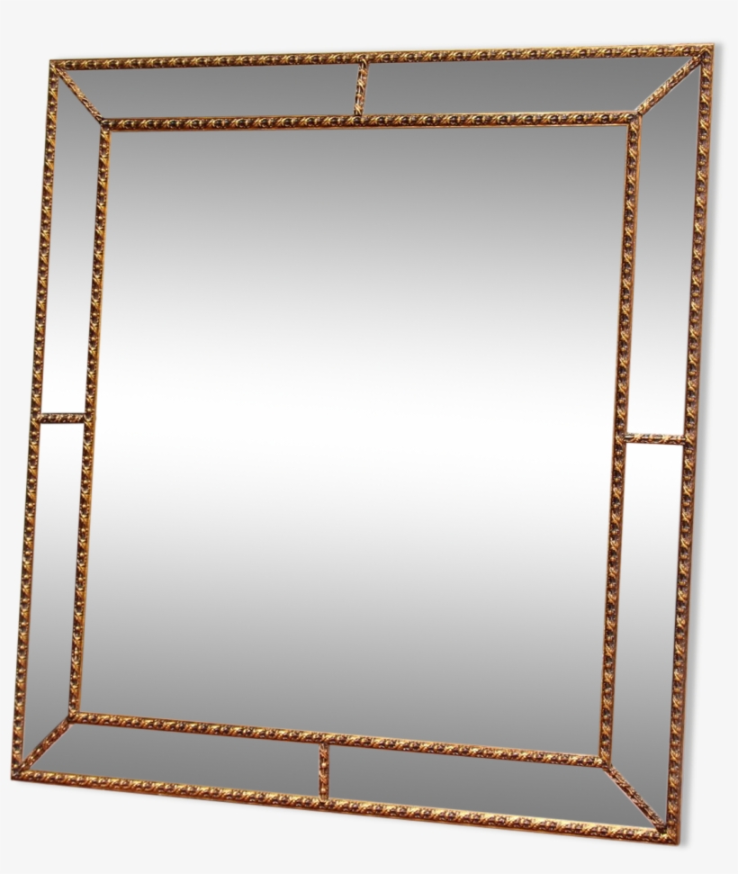 Large Gold Mirror At Parecloses - Wood, transparent png