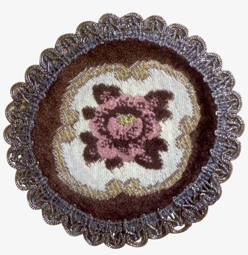 Gorgeous Victorian Small Round Tapestry Rose Doily, transparent png