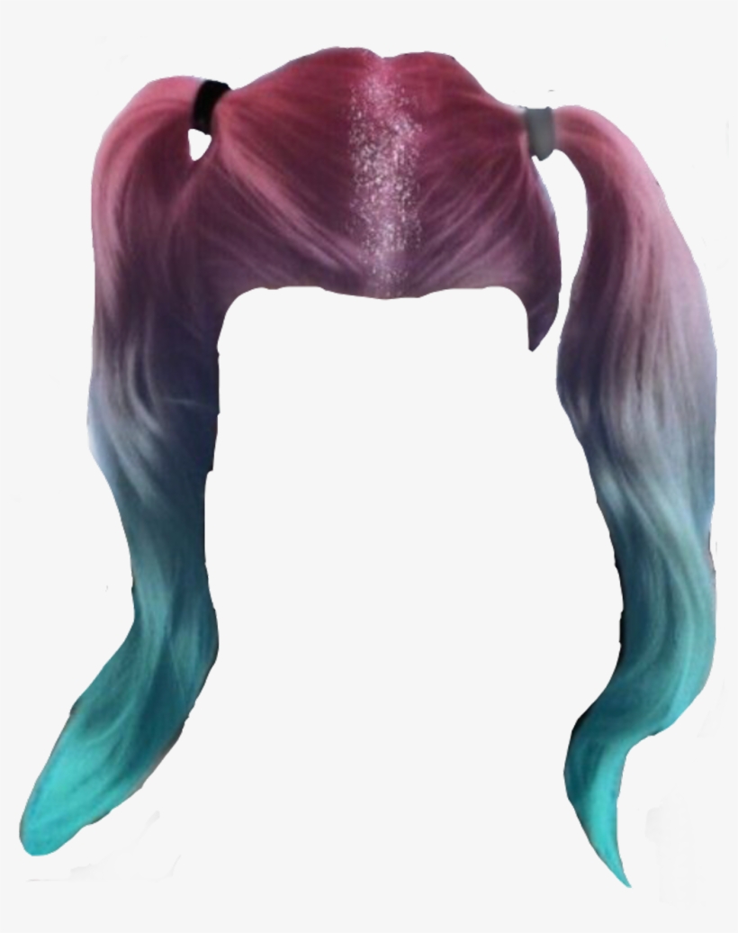 #hair #wig #weave #snatched #blue #pink #pigtails #freetoedit - Lace Wig, transparent png