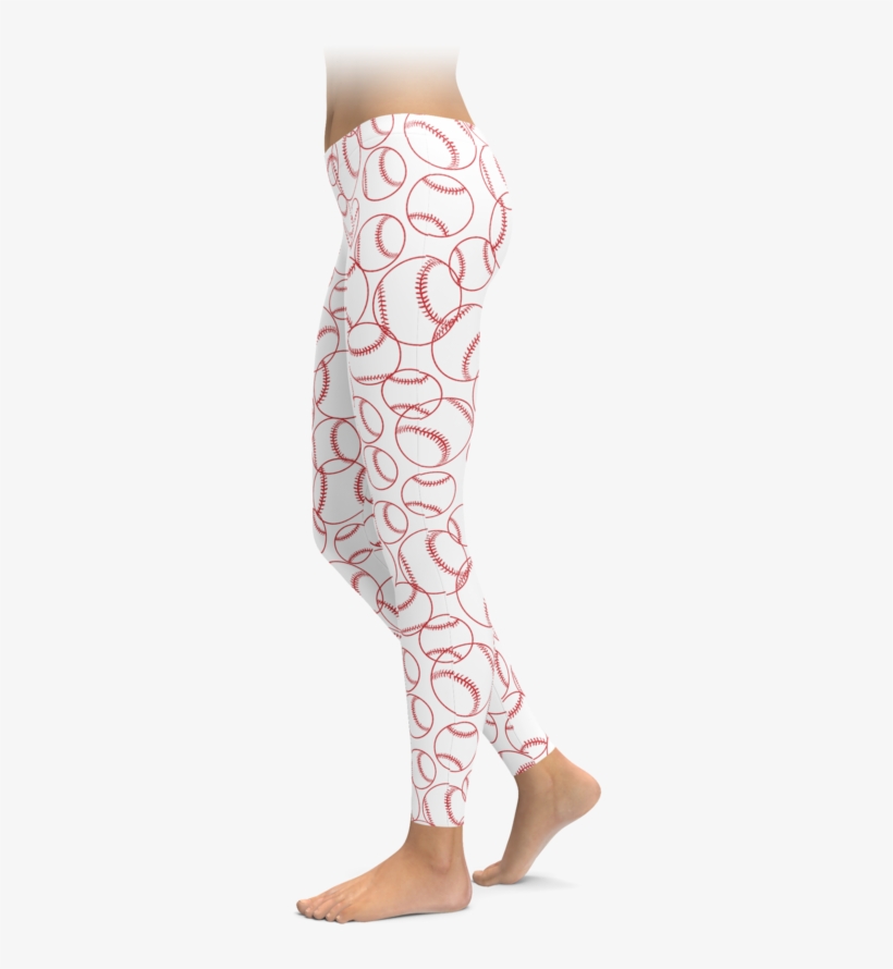 White Baseball Outline Leggings - Leggings, transparent png