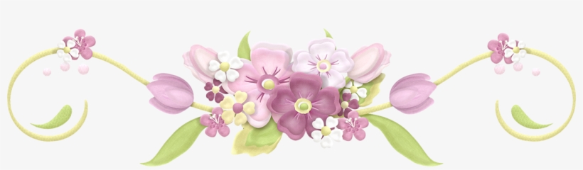 Scrapbook Flowers Leaves Trees - Barras Separadoras Flores Verdes, transparent png
