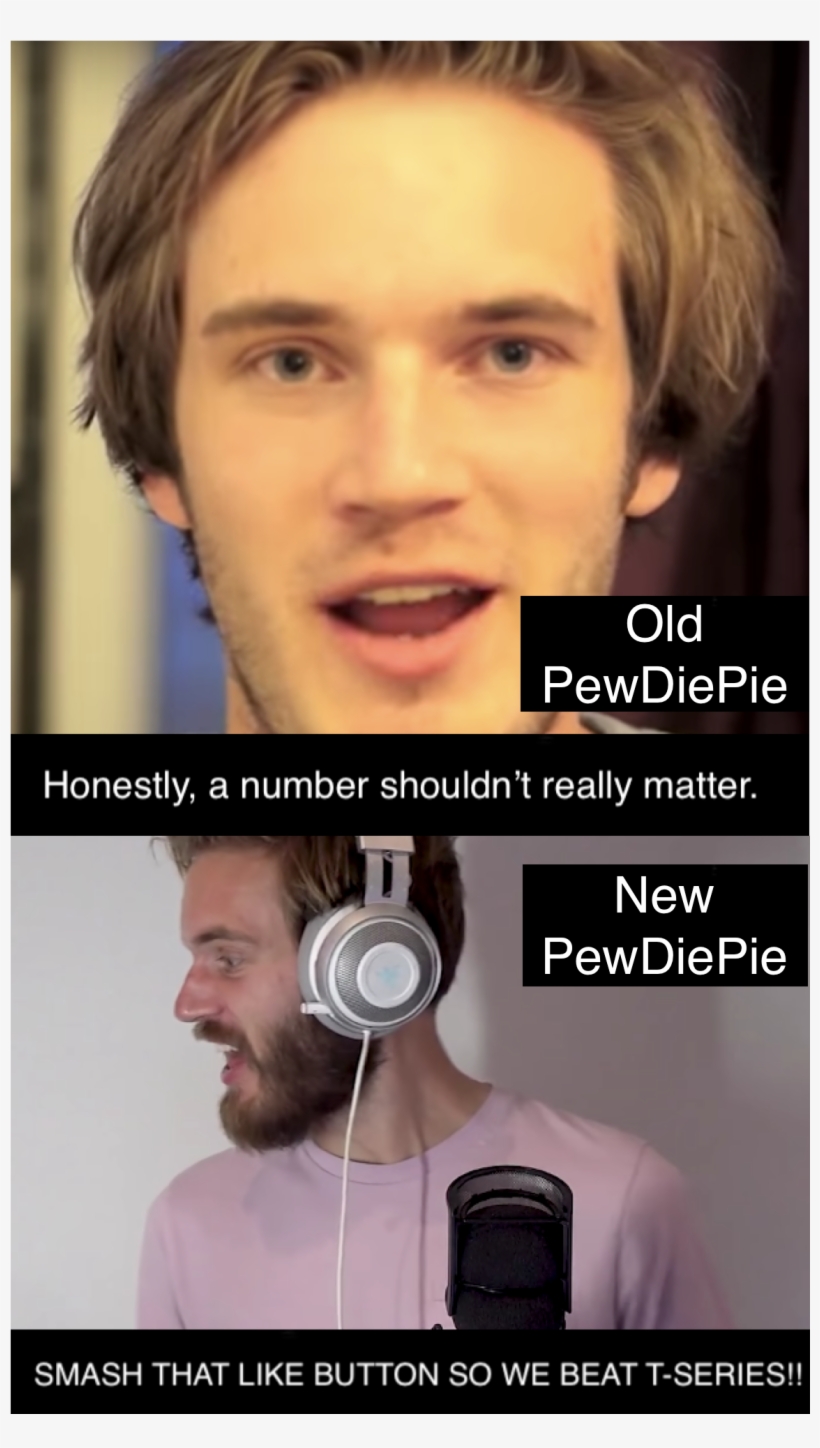Old Pewdiepie New Pewdiepie Png Old Pewdiepie - Pewdiepie Old New, transparent png