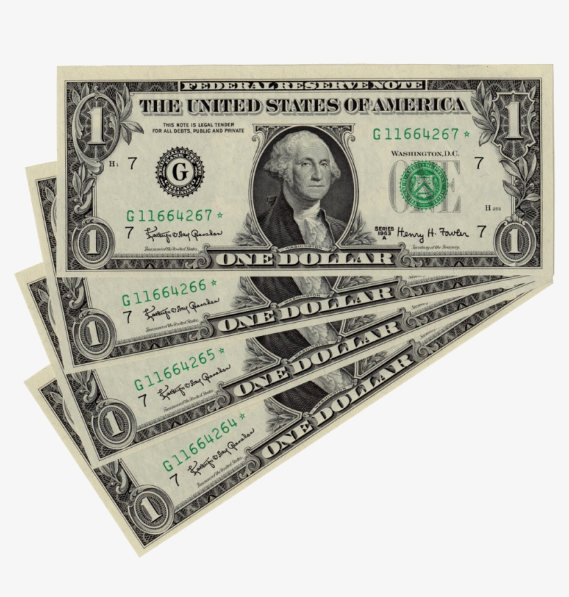 4 Consecutive 1963-a $1 Chicago Federal Reserve Star - Dollar Bill, transparent png