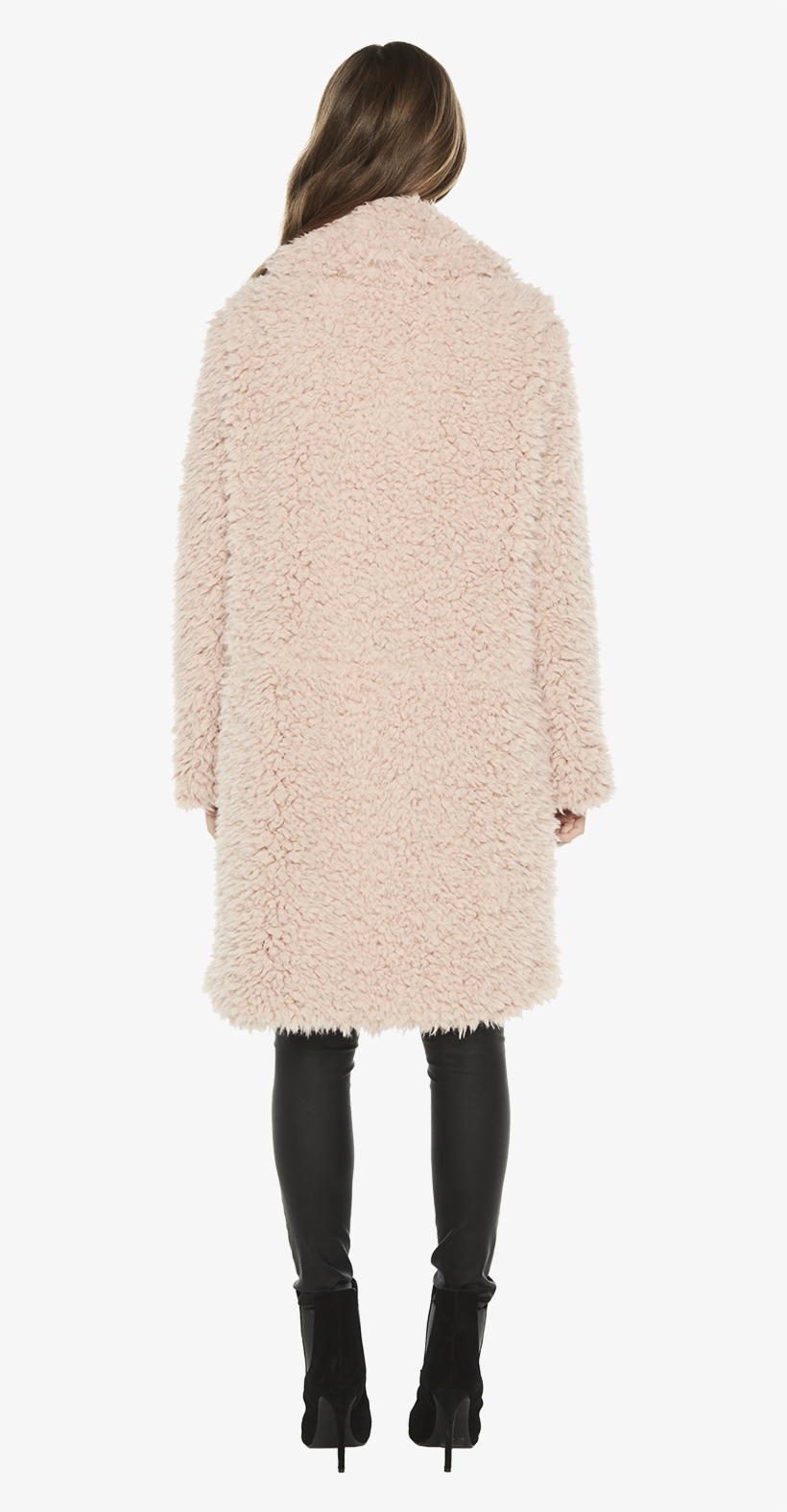 Faux Fur Coat In Colour Pale Mauve - Knee-high Boot, transparent png