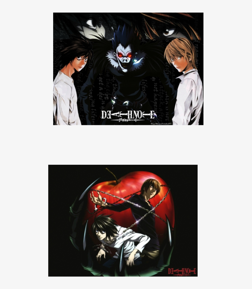 Top - - Left - L Middle - Ryuk Right - Light Bottom - Death Note Anime Rating, transparent png