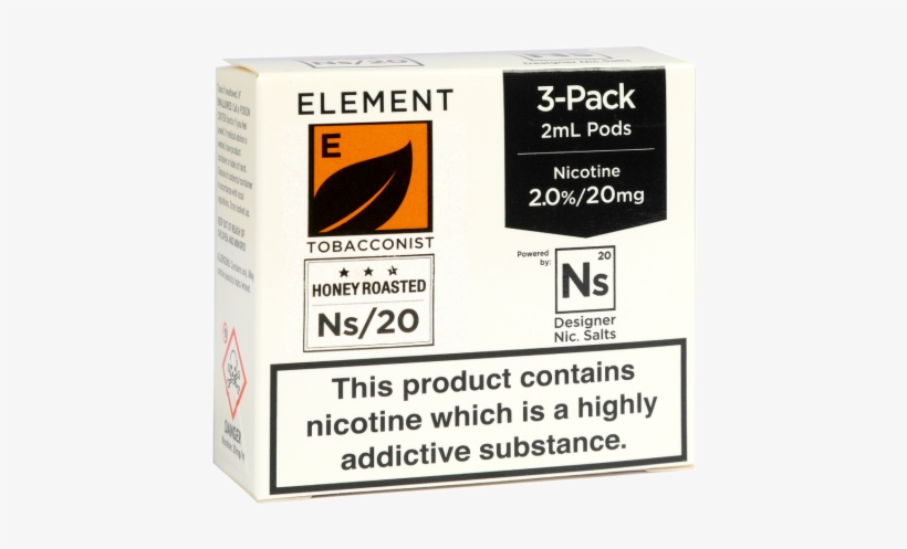 Element E-liquid Honey Roasted Tobacco Ns Pods - Box, transparent png