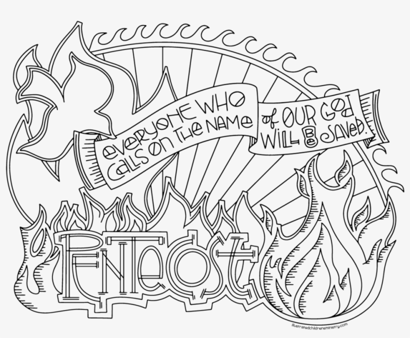 Pentecost Flames Coloring Page & Poster, transparent png