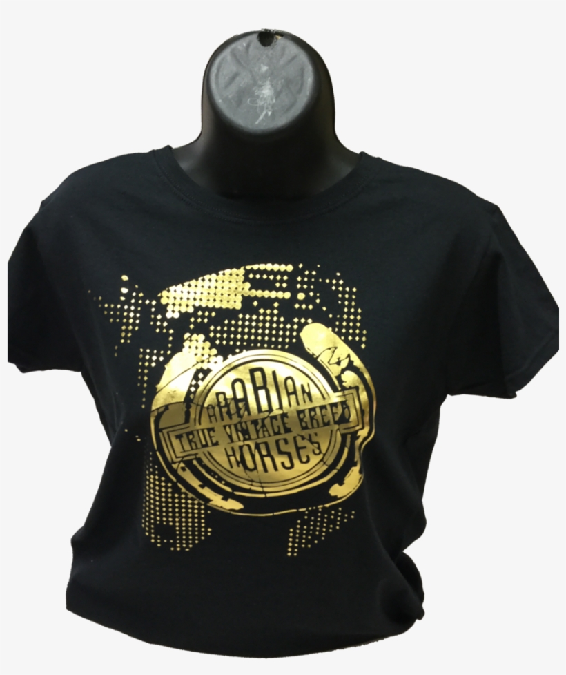 Ladies Fitted Black Shirt/ Gold Foil True Vintage Breed - Emblem, transparent png