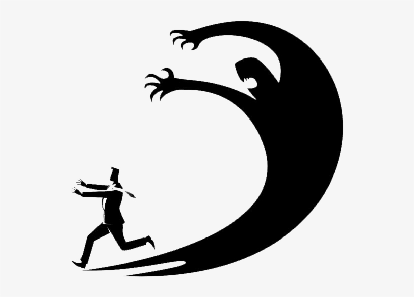 66635840 S Man Running From Shadow Bw Left - Attacchi Di Panico, transparent png