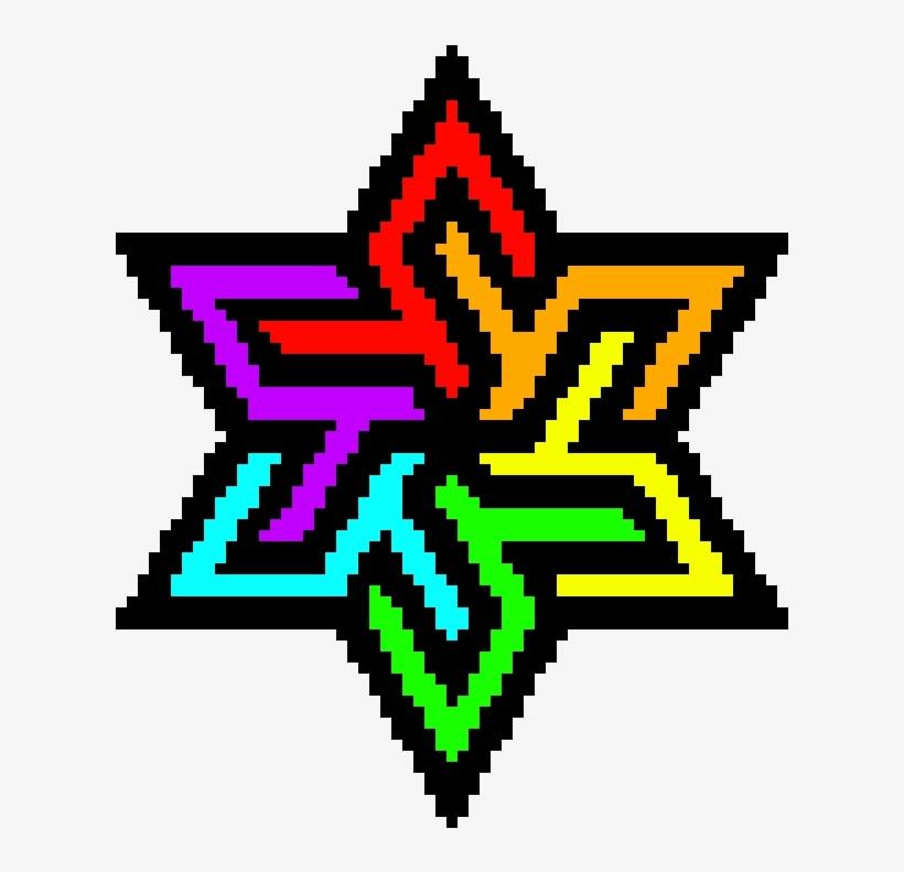 Color Star - Rainbow Star Pixel Art, transparent png