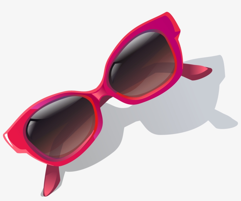 Pink Vector Sunglasses Frame Goggles Hand-painted Clipart - Illustration, transparent png