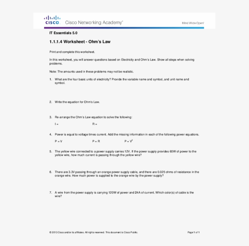 Pdf - 1.1 1.4 Ohm's Law, transparent png