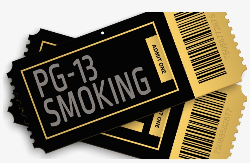 Movie Ticket Labeled "pg-13 Smoking" - Label, transparent png