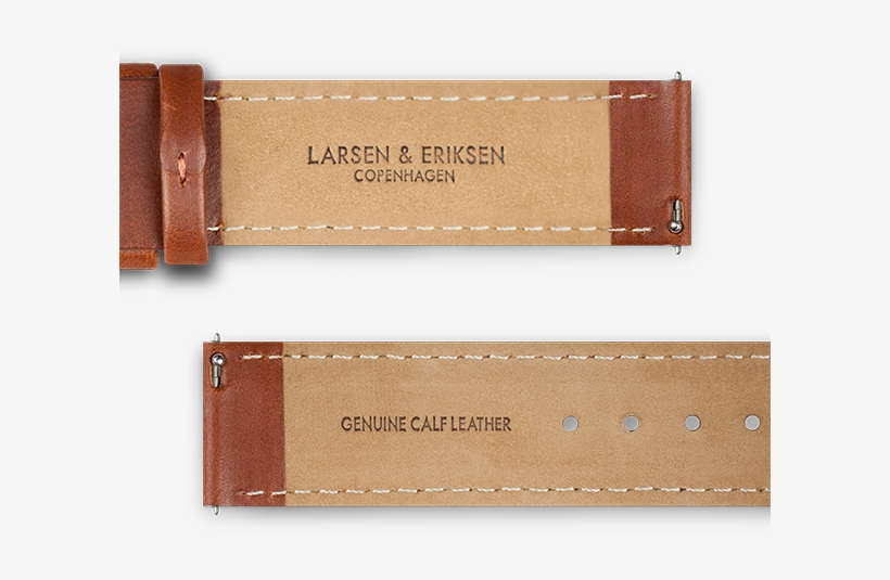 18mm Backside Of Brown Genuine Calf Leather Watch Strap - Watch Strap Logo, transparent png