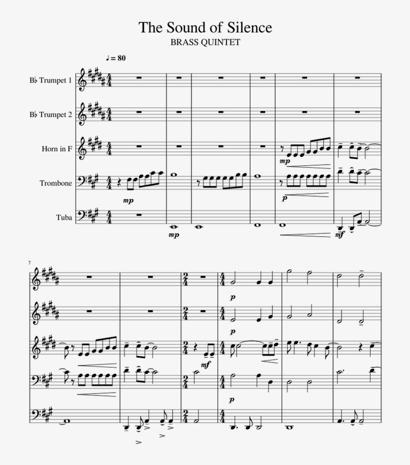 The Sound Of Silence - Sheet Music, transparent png