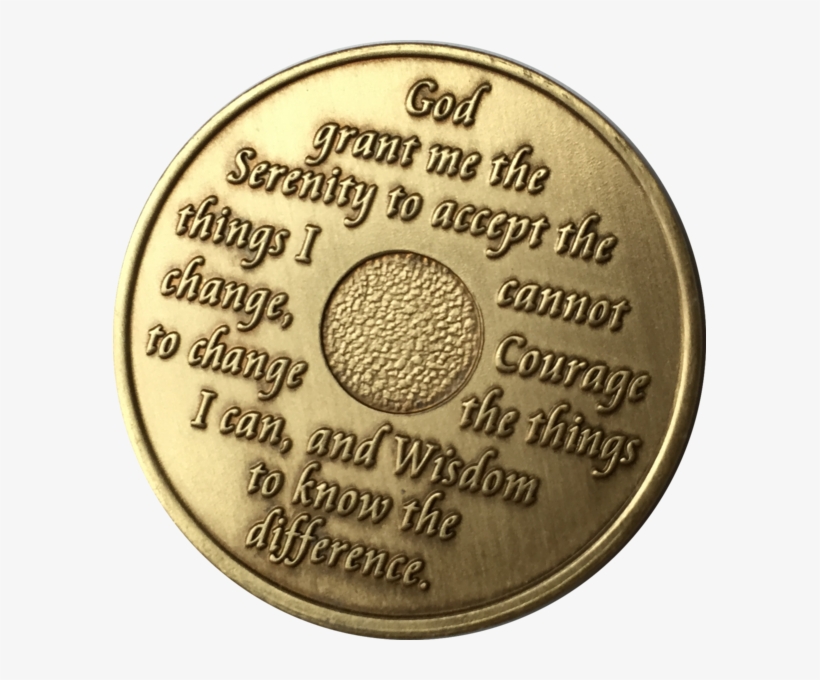 24 Hours Aa Medallion Bronze Alcoholics Anonymous Sobriety - Back Of Sobriety Coin, transparent png