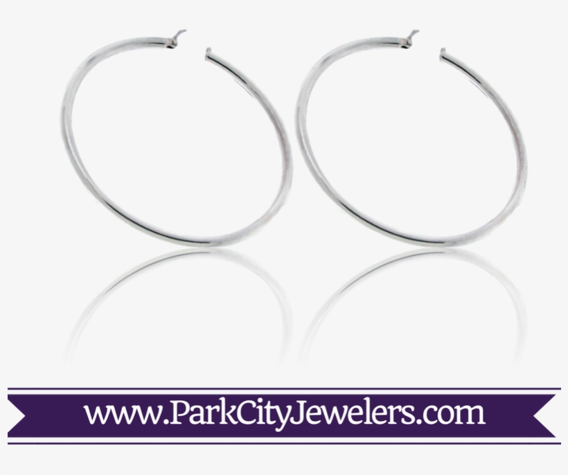 Sterling Silver Hollow Hoop Earrings - Earrings, transparent png