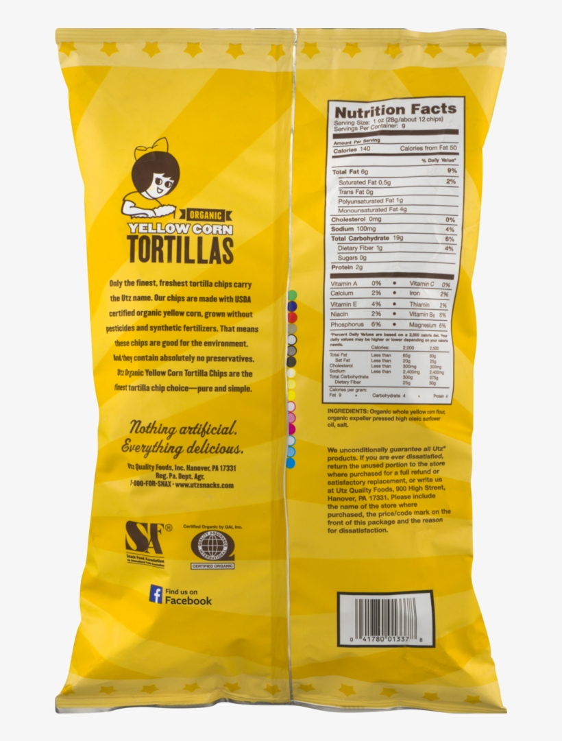 Utz Tortillas, Organic Yellow Corn - Packaging And Labeling, transparent png