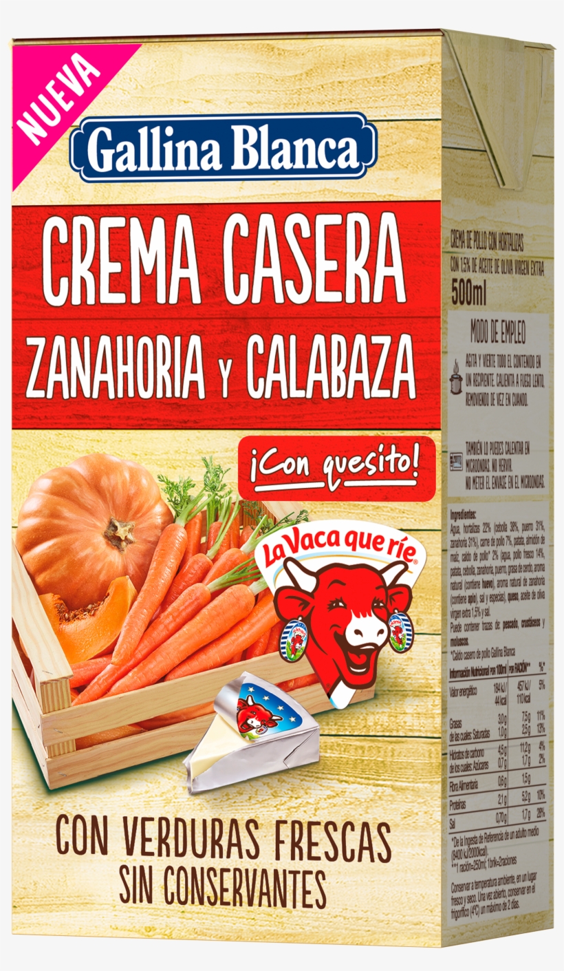 Crema Casera De Zanahoria Y Calabaza - Crema Casera Gallina Blanca, transparent png