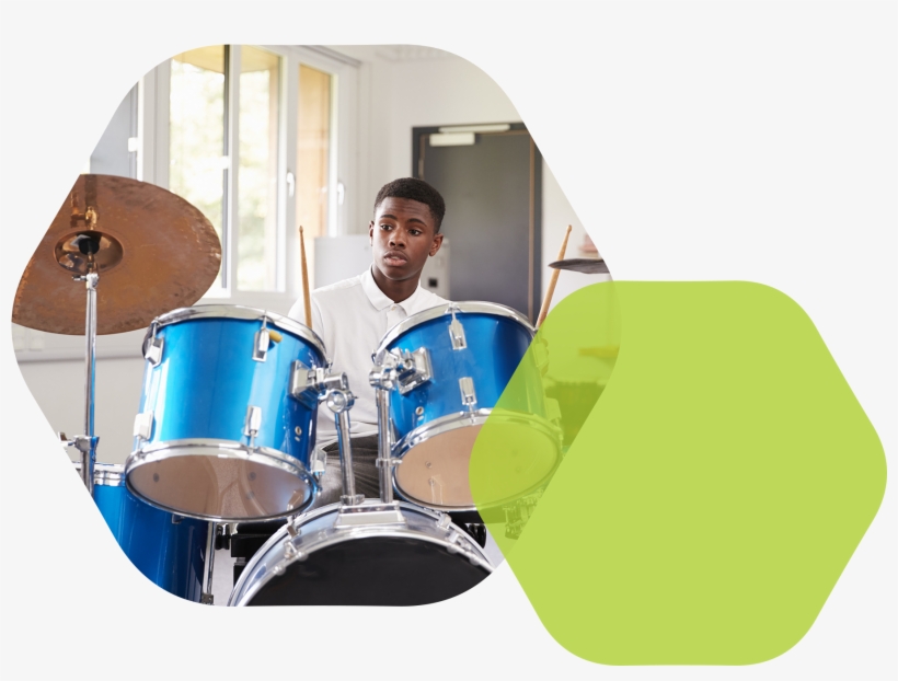 Boy Drums Green - Music, transparent png