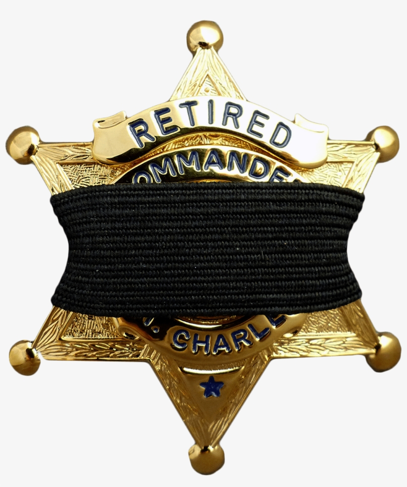 Police Badge With Mourning Band - Badge, transparent png