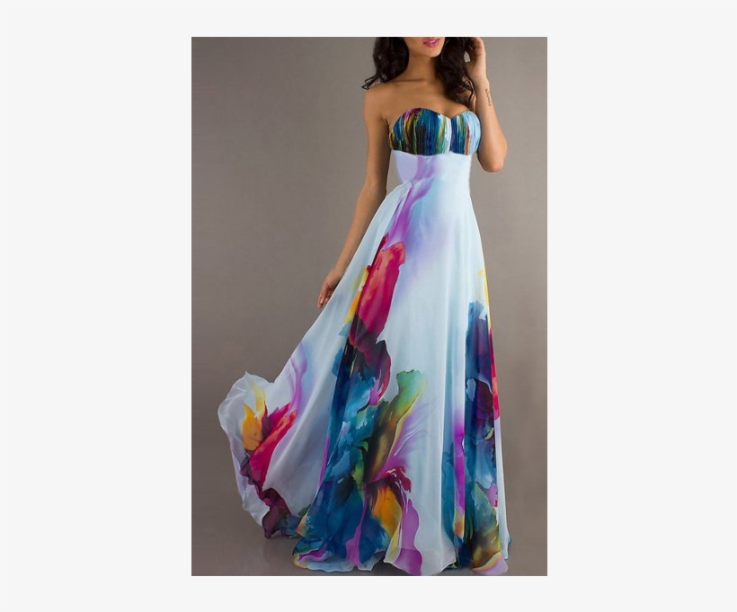Floral Print Maxi Dress - Floral Maxi Dress Trendy, transparent png