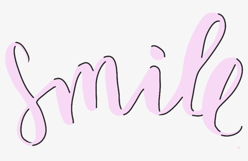 Smile 🌸 - Calligraphy, transparent png