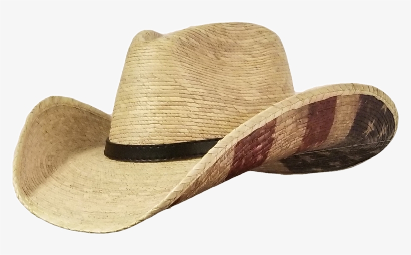 Palm Straw Cowboy Hat Printed With An American Flag - Cowboy Hat, transparent png