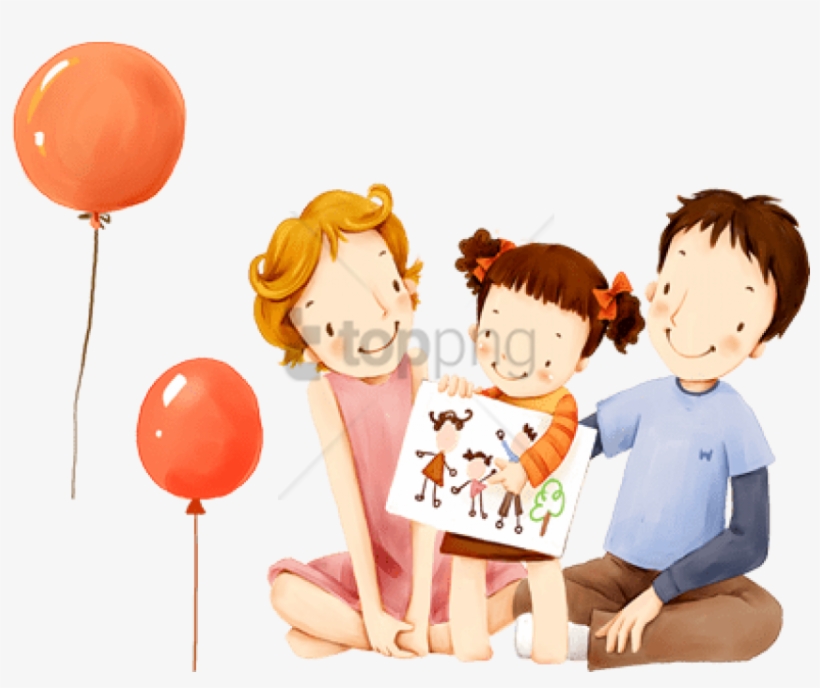Free Png Children's Illustration Of Mother Day And - Illustration Kids Family, transparent png