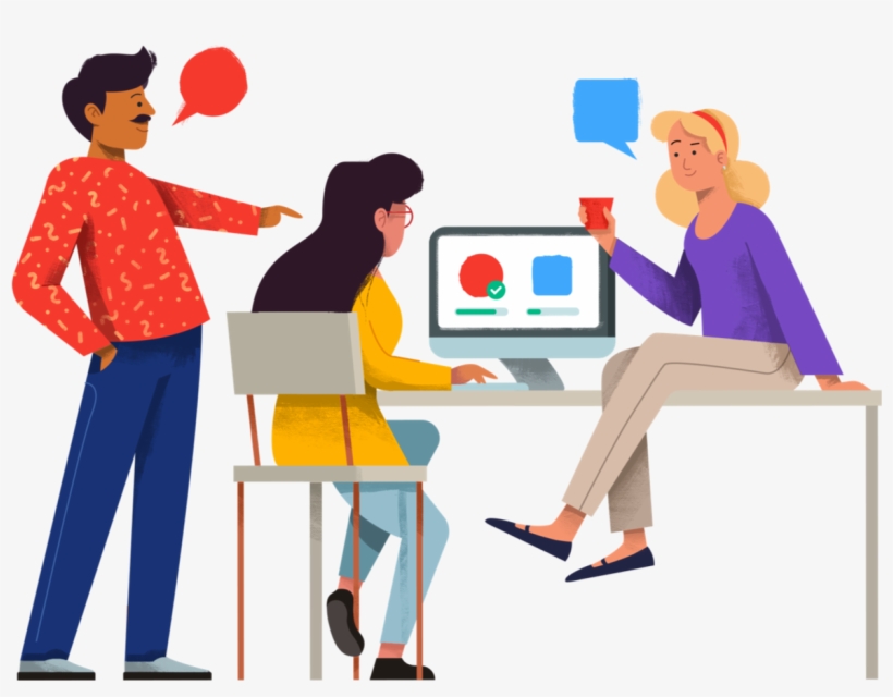 Illustration Of Team Discussing Designs - Design, transparent png
