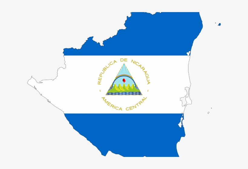Map Flag Clipart Love - Bandera Nacional De Nicaragua, transparent png