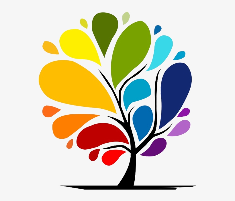 Vector Rainbow Tree, transparent png