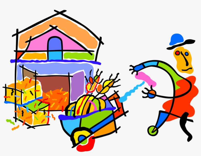 Vector Illustration Of Farmer Harvesting Farm Crops, transparent png