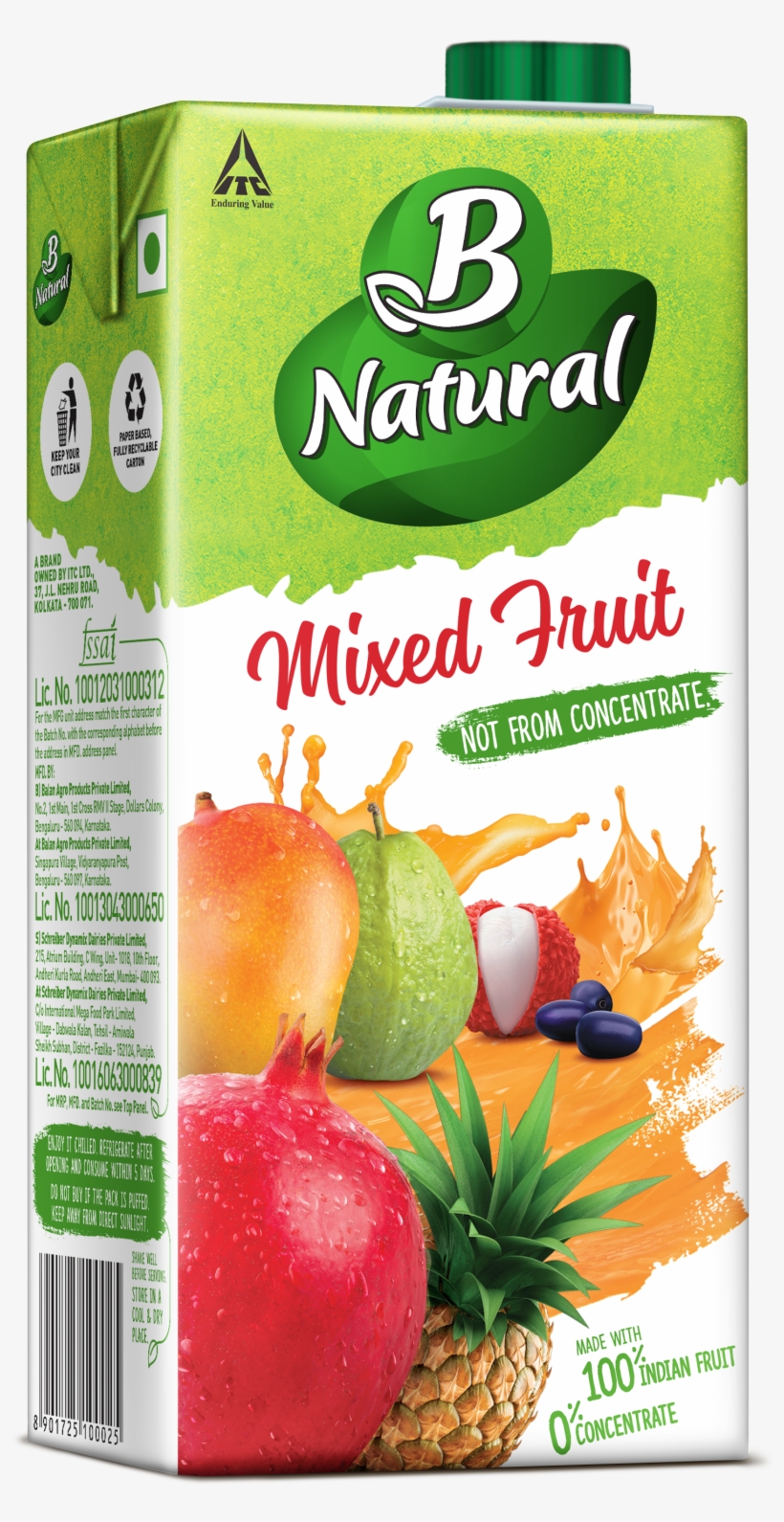 B Natural Mixed Fruit Drinks - Juicebox, transparent png