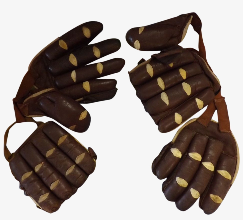 Cricket Batsman's Old Leather Gloves - Leather, transparent png