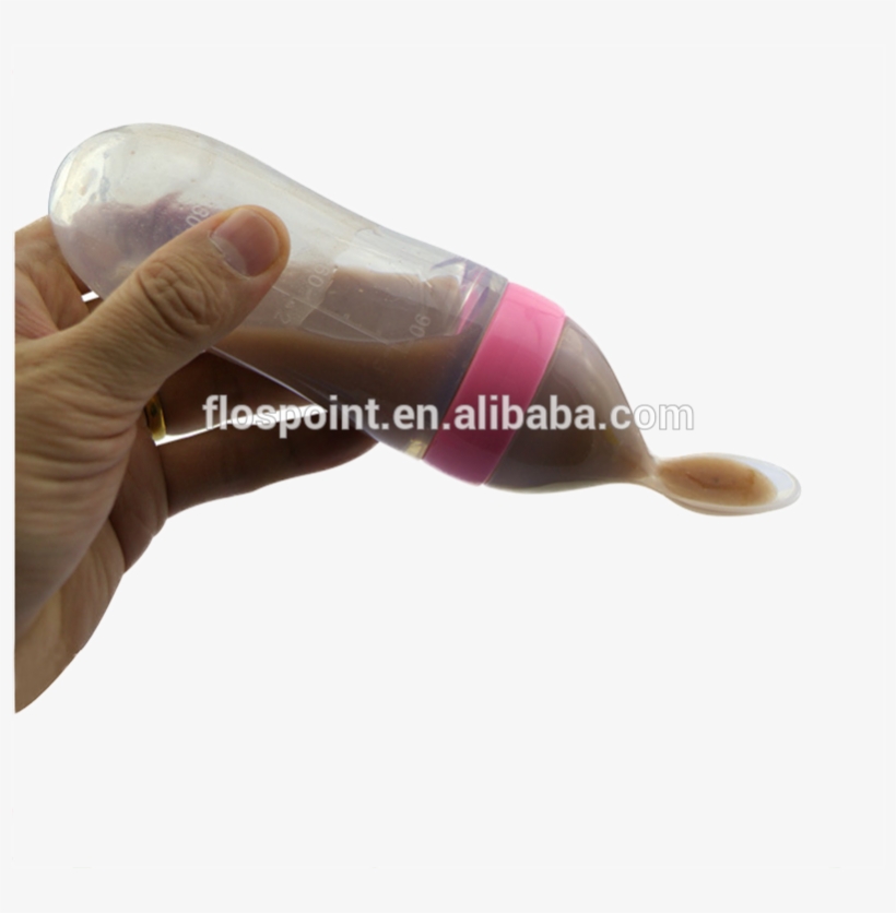 Silicone Baby First Spoon Feed Silicone Spoon Feeding - Glass Bottle, transparent png