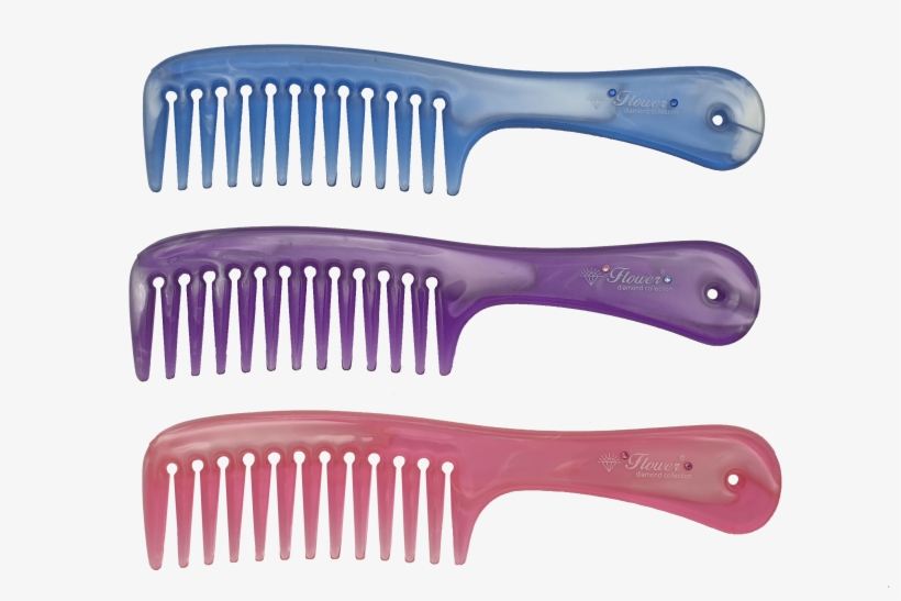 Flower Brush Nas Double Colour Comb With Swarovski - Knife, transparent png