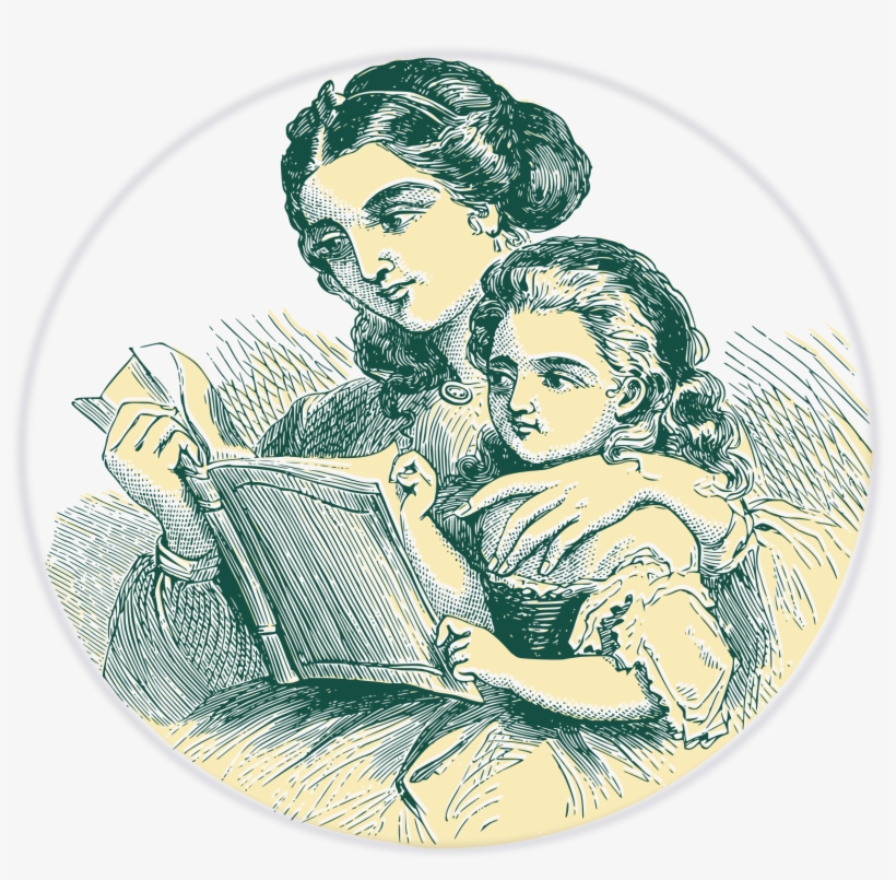 This Free Icons Png Design Of Mother Reading For Her - Mother Daughter Img Sketch, transparent png
