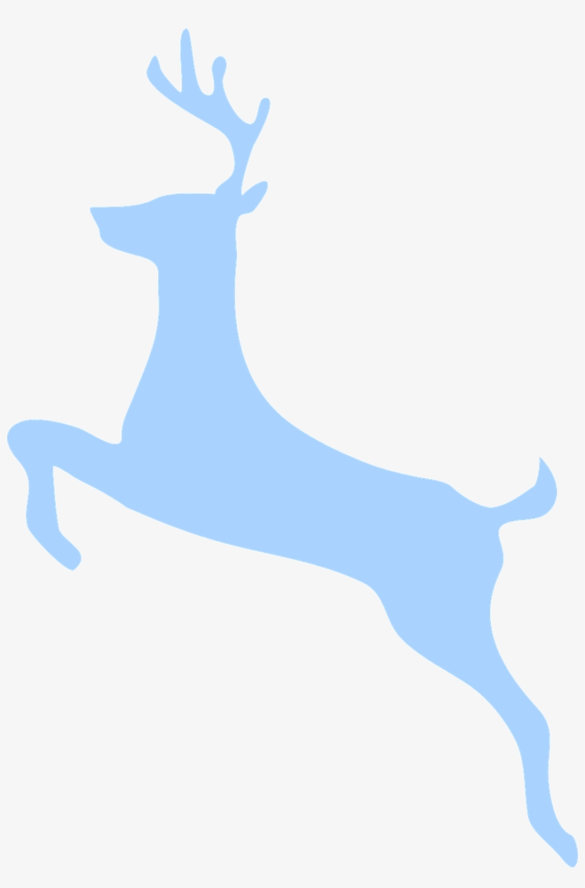 Deer Jumping Silhouette - Deer In Blue, transparent png