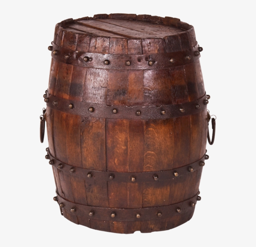 Rustic Wine Barrel Side Table - Wood, transparent png