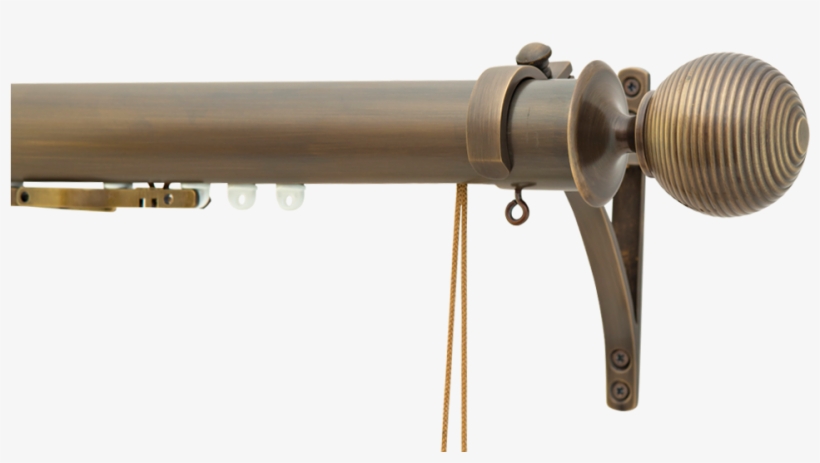 Antique Brass Corded Railway Curtain Pole With Ribbed - Antique Brass Curtain Pole, transparent png