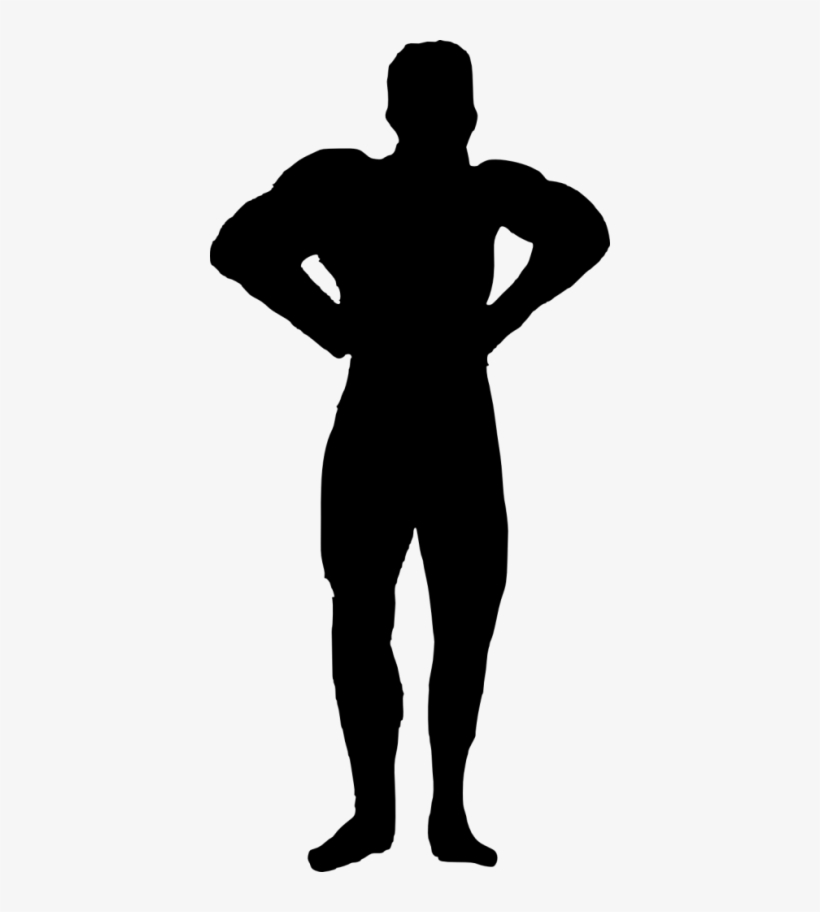 Muscle Man Bodybuilder Silhouette - Illustration, transparent png